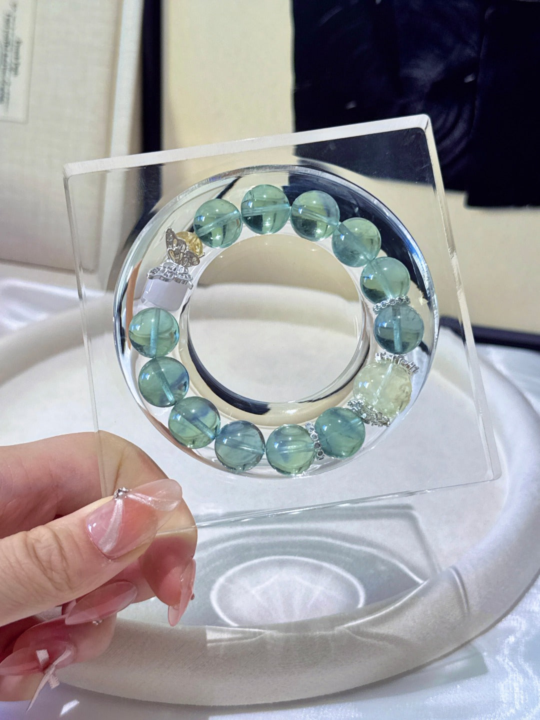 ▫️▪️ Green fluorite citrine bracelet